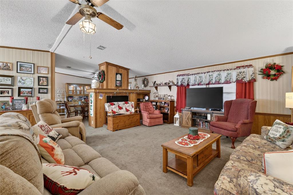 11911 Lane Park Road Tavares, FL 32778 - Photo 11 of 30 a living room with furniture a flat screen tv and a couch