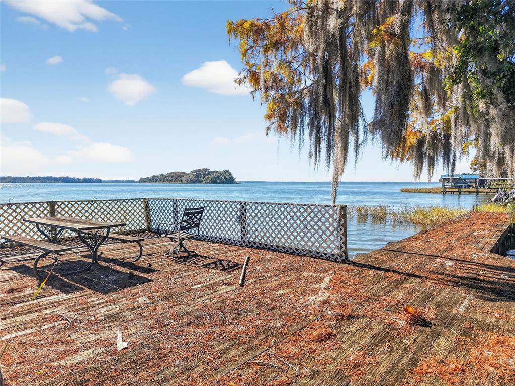 11911 Lane Park Road Tavares, FL 32778 - Photo 24 of 30 a view of a terrace with a bench and trees