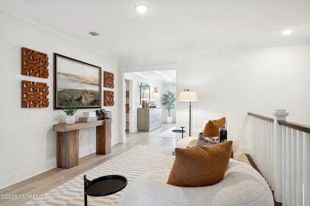 a bedroom with furniture and a bed