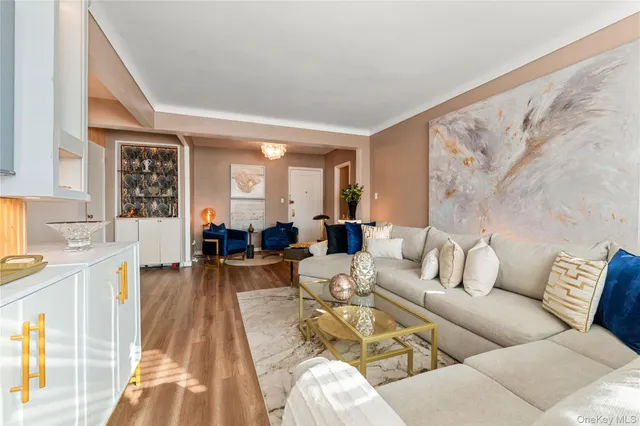 a living room with furniture and a couch