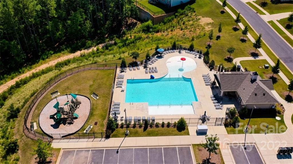 14015 Ridgewater Way Charlotte, NC 28278 - Photo 45 of 48 an aerial view of a house with a swimming pool