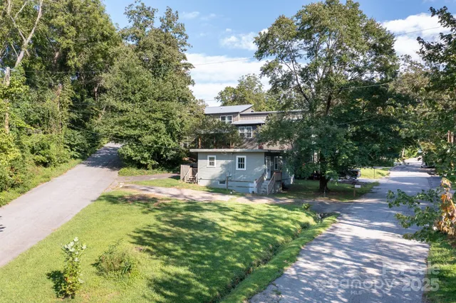 an aerial view of a house