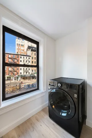 a utility room with washer and dryer