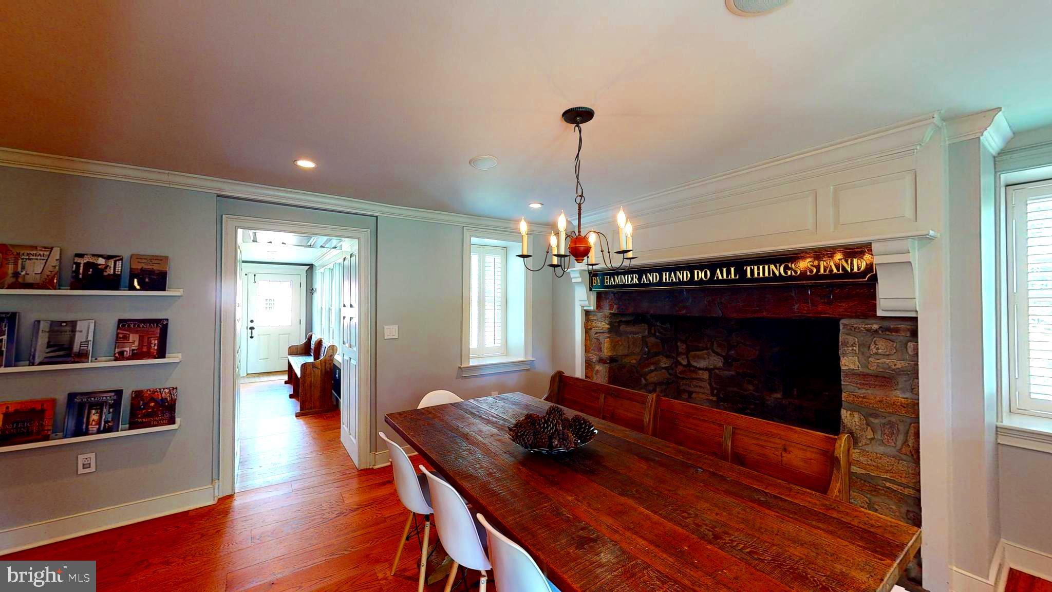 1195 Bristol Road Southampton, PA 18966 - Photo 16 of 41 Walk-In Decorative Stone Fireplace in Dining Room