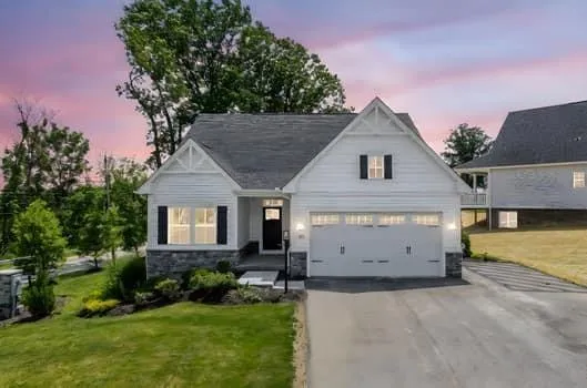 a view of a house with a backyard