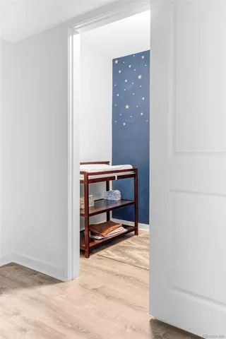 a view of room with a bench