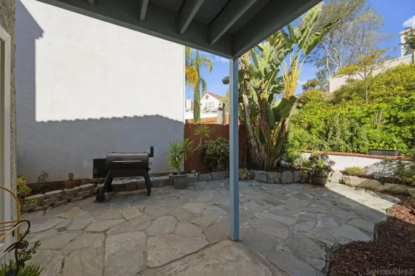 a view of an outdoor sitting area