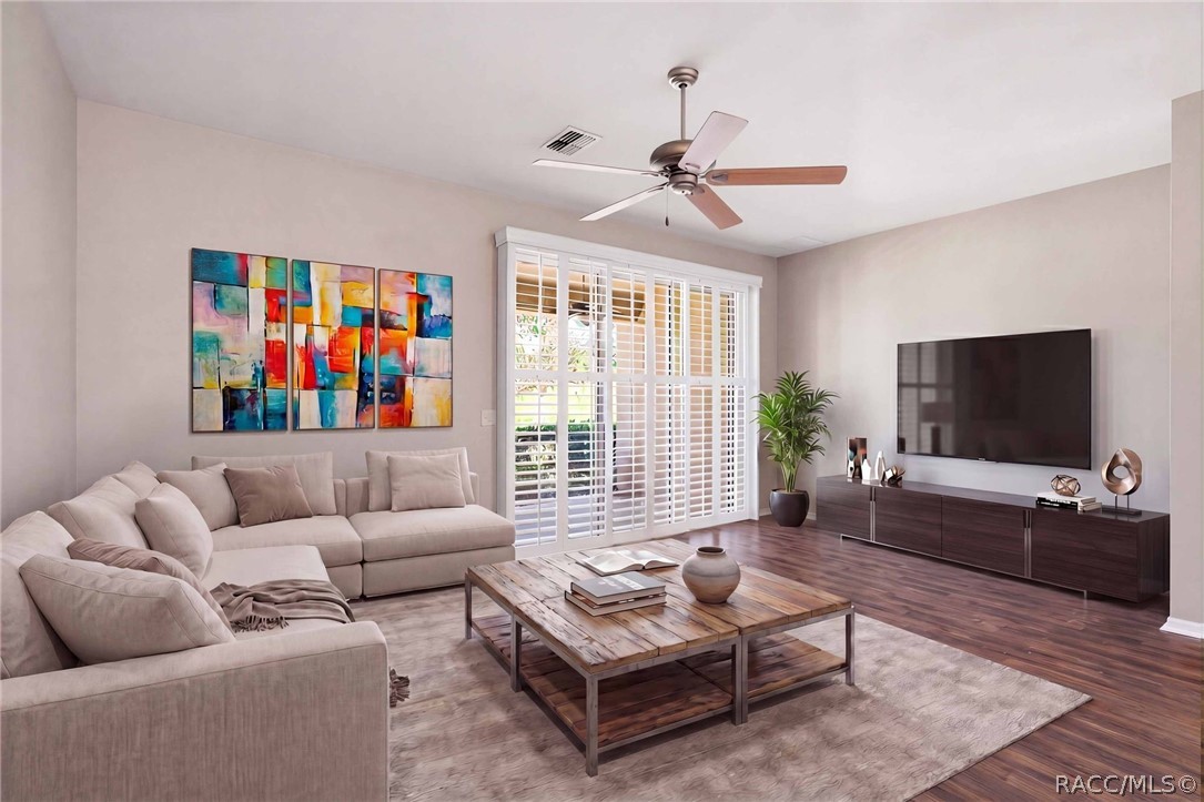 1598 West Spring Meadow Loop Lecanto, FL 34461 - Photo 6 of 74 Virtually Staged Main Level Open Living & Dining Areas to Covered Screen Porch