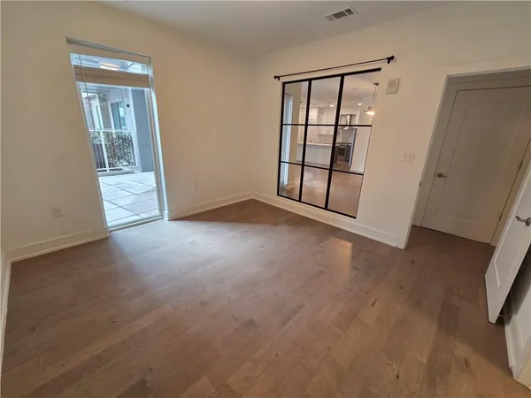 a view of an empty walk in closet