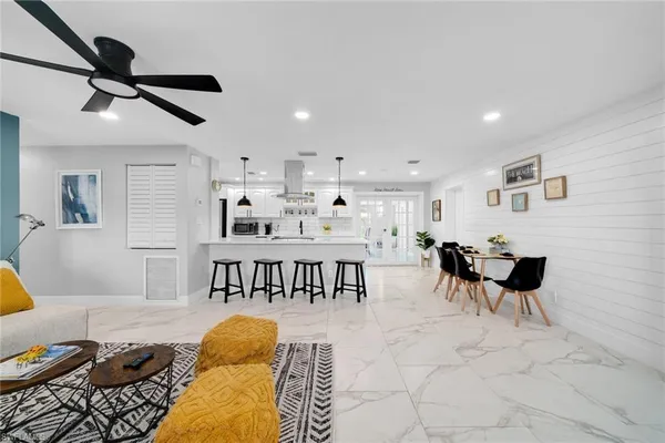 a living room with furniture