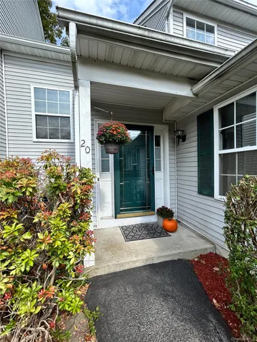a potted plant sitting in front of a house