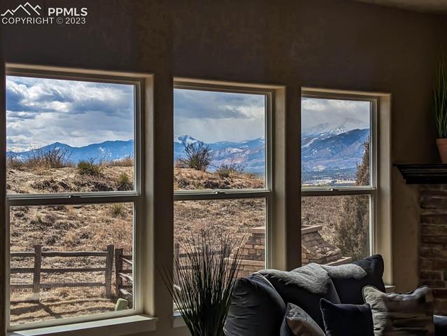 Open space and mountain views from living room