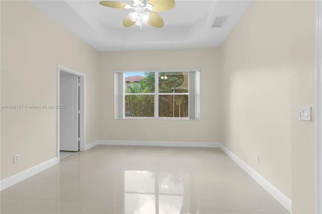 an empty room with a window