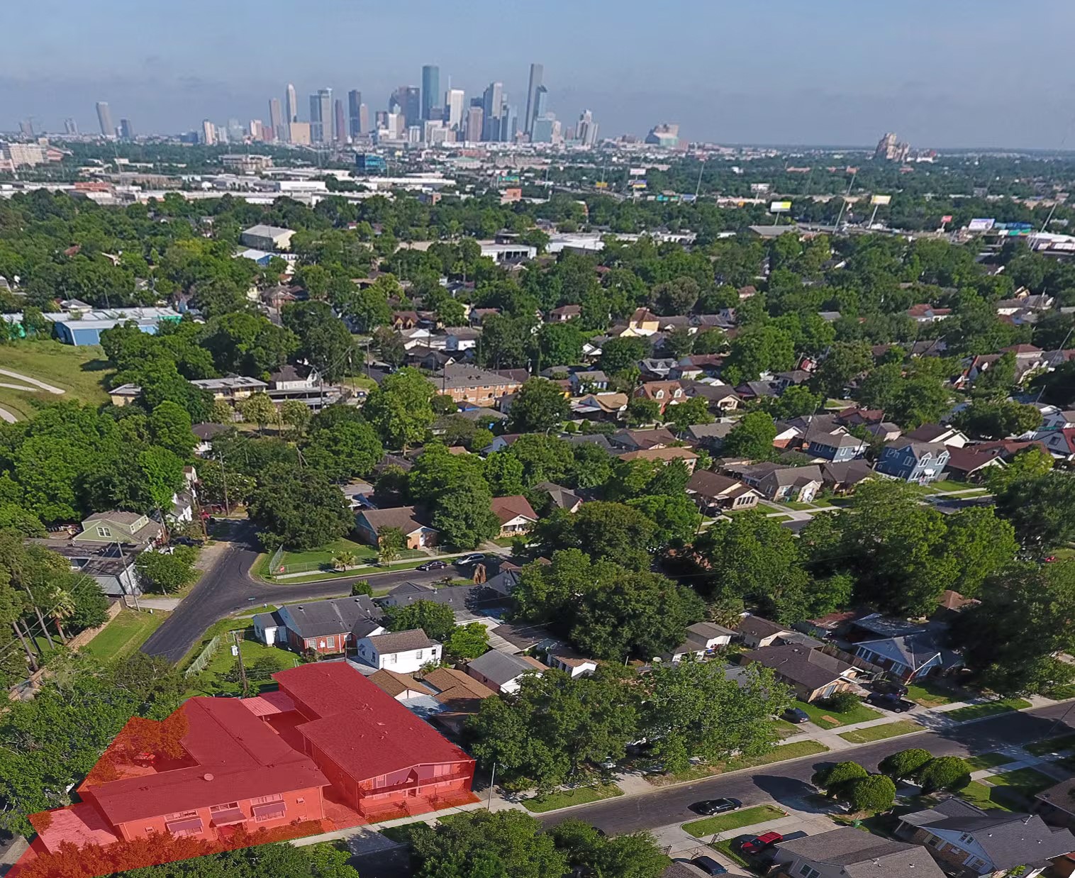 2712 Oakcliff Street Houston, TX 77023 - Photo 7 of 30 an aerial view of residential houses with outdoor space and city view