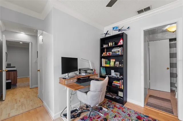 a living room with furniture and decor
