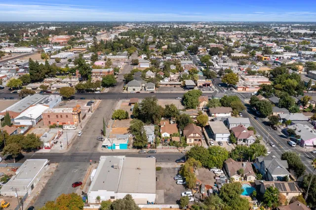 an aerial view of a city