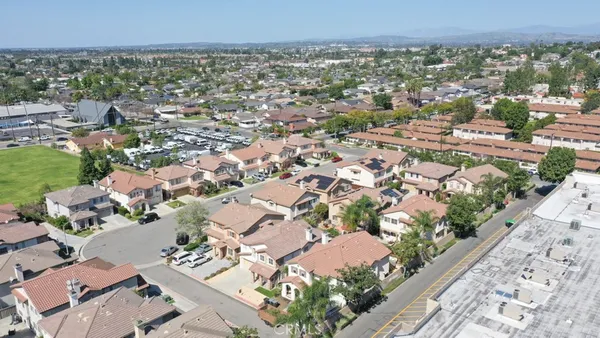 an aerial view of multiple house