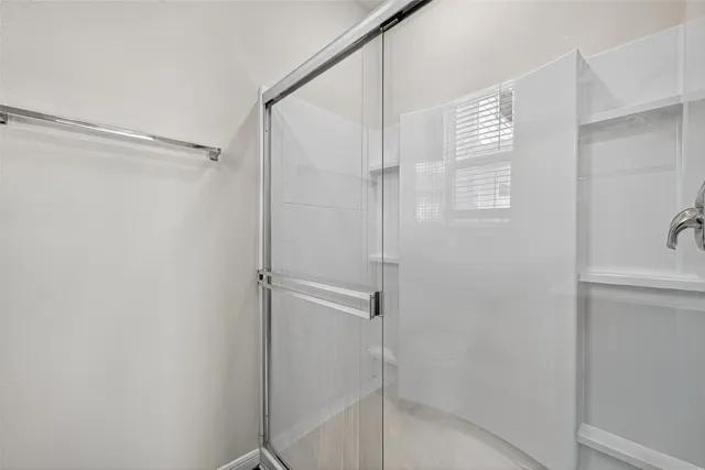a bathroom with a shower