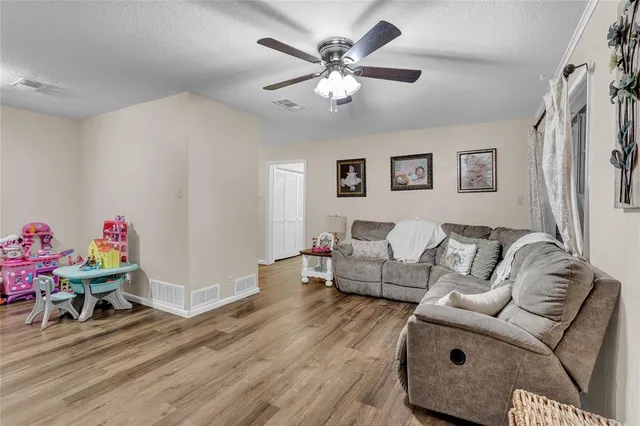a living room with furniture