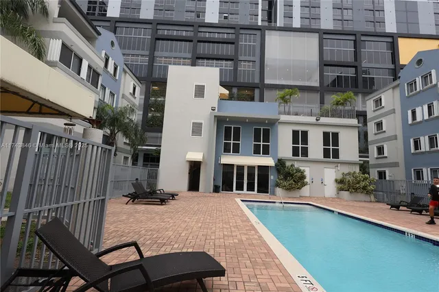 a view of a building with many windows