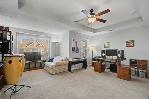 a view of a closet with cabinet