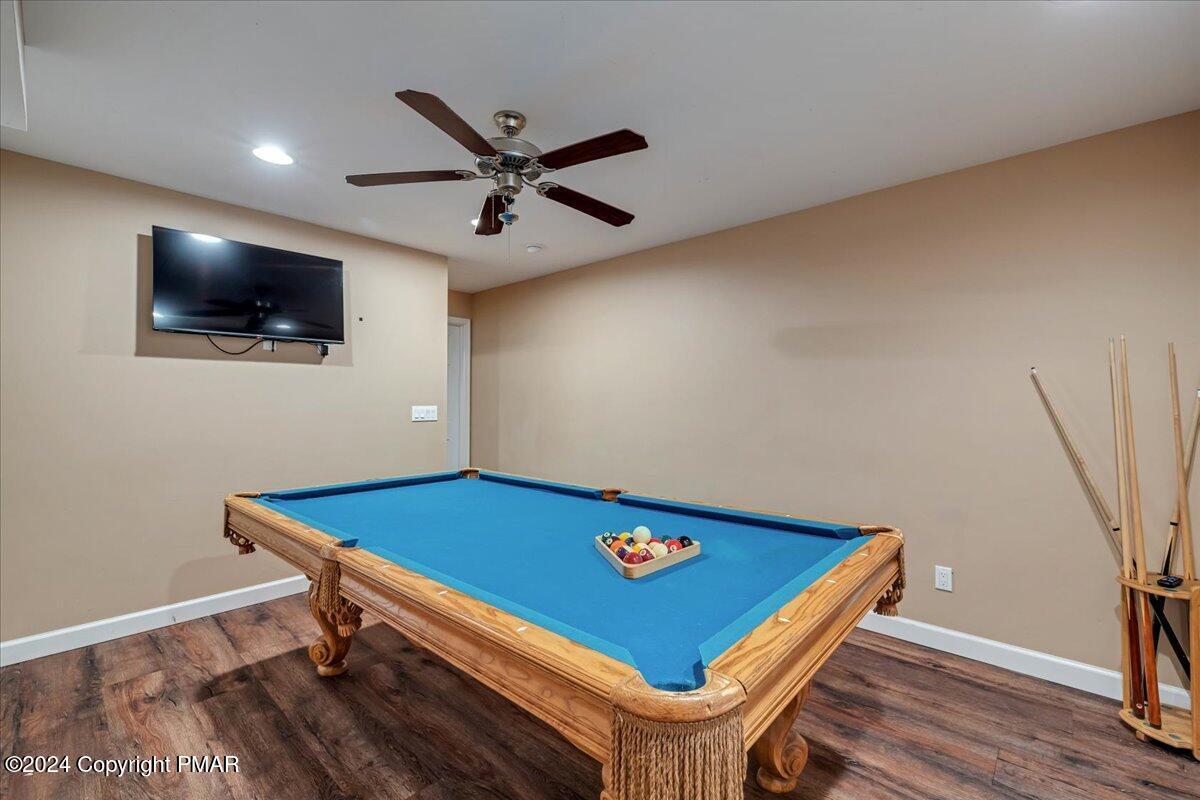 12 Beechwood Road Lake Harmony, PA 18624 - Photo 28 of 45 a room with pool table and a flat screen tv