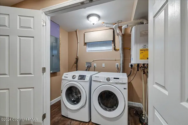 a view of a lake with a city