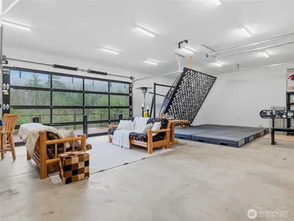 a room with gym equipment