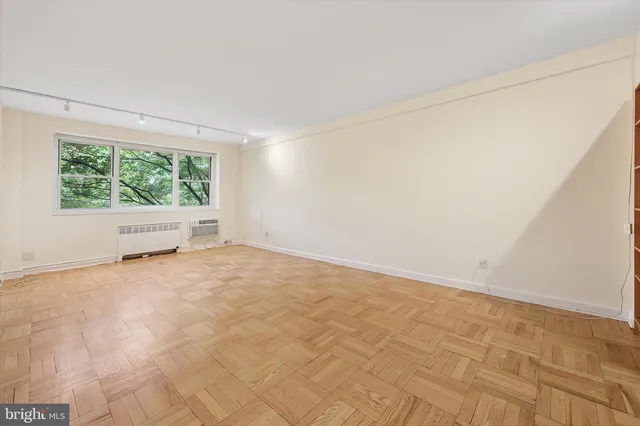 an empty room with a window