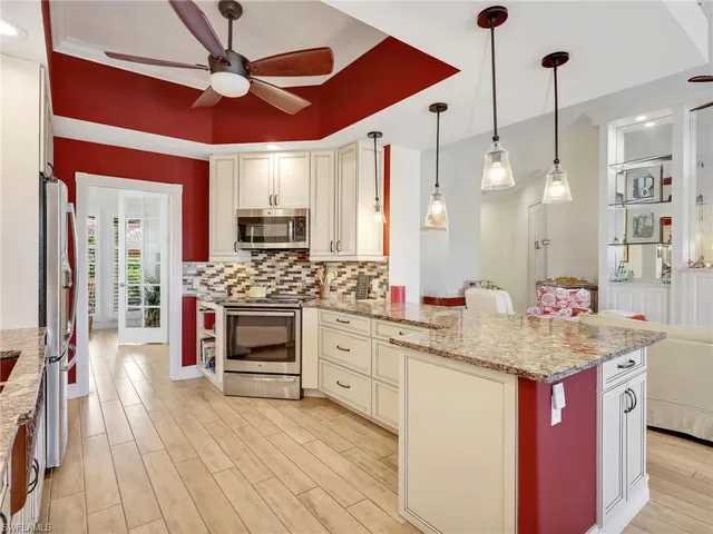 a living room with patio
