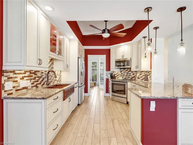 a view of a backyard with a patio