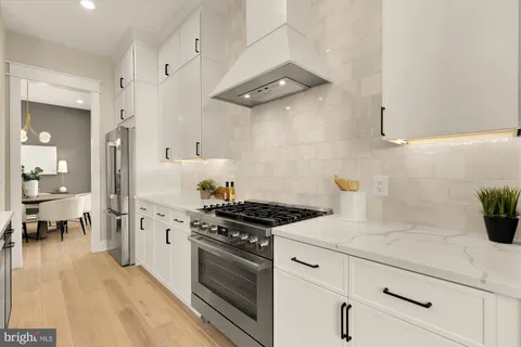 a view of a room with racks on the wall