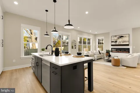 a bedroom with a bed and lamp