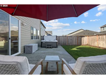 a view of a porch with a yard