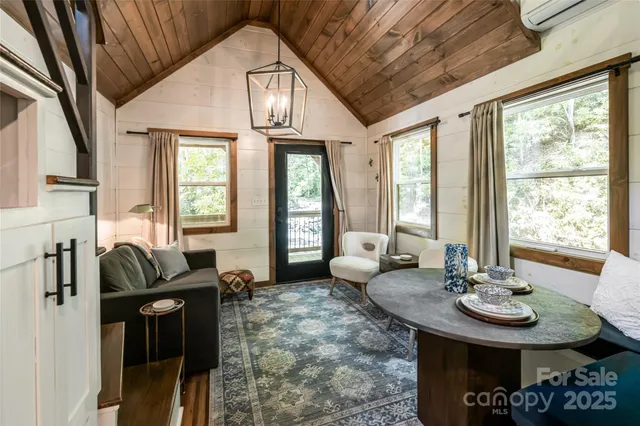 a living room with furniture