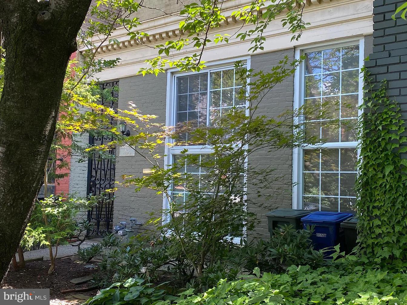 a view of a house with potted plants