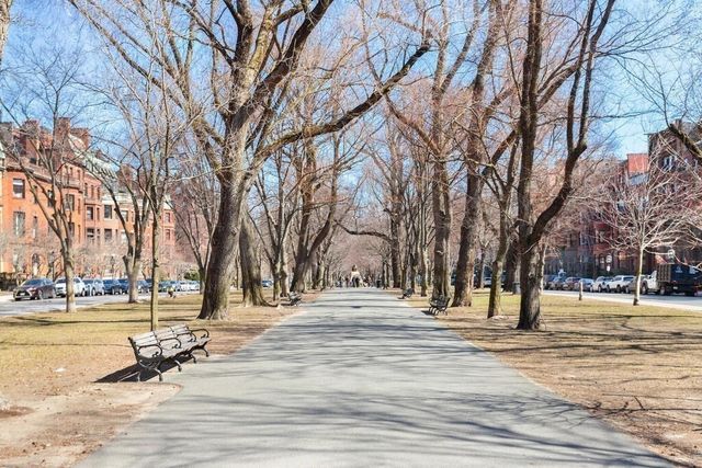 a view of road with trees