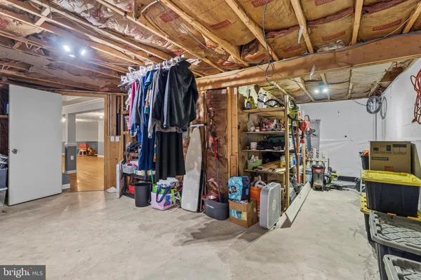 a view of a storage room with an empty space