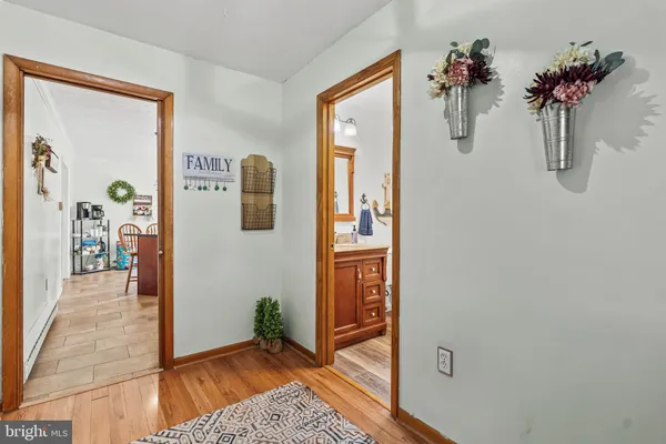 view of a hallway with a potted plant