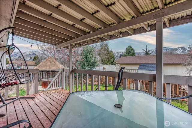 a view of porch with deck