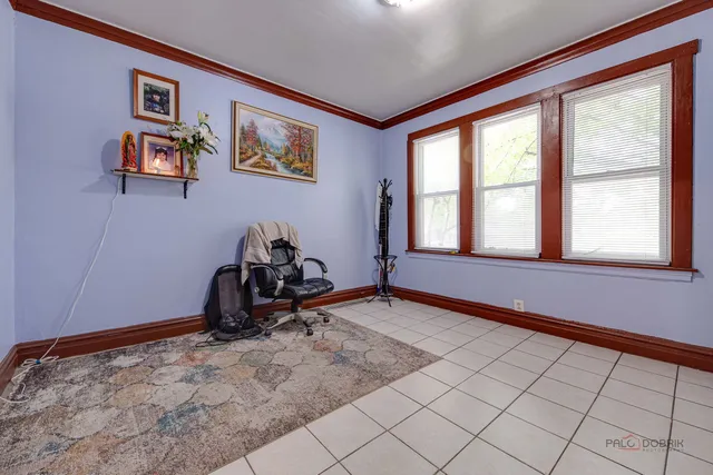 a workspace with wooden floor