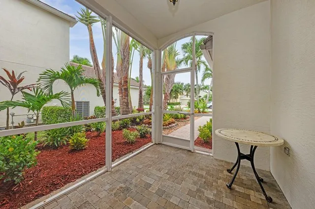 a view of porch with seating space