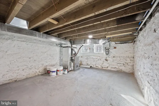 a view of empty room with racks