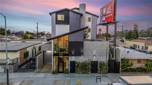 a view of a building with many windows
