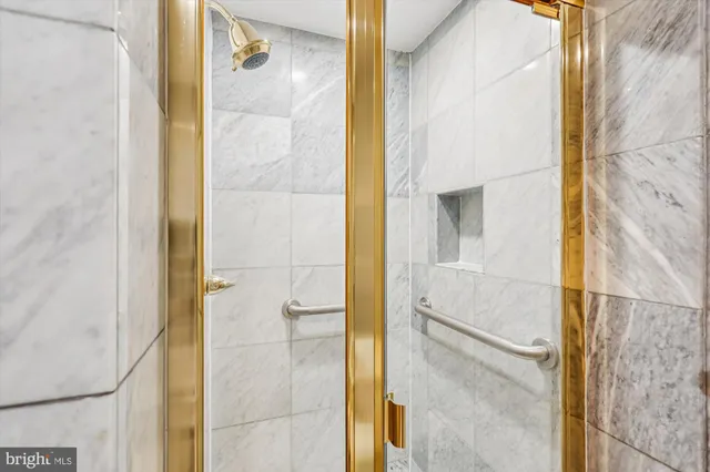 a bathroom with a shower