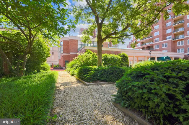 a view of a building with a yard