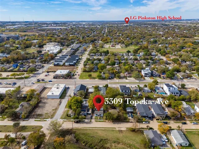 an aerial view of a city