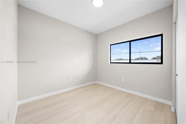 an empty room with a window