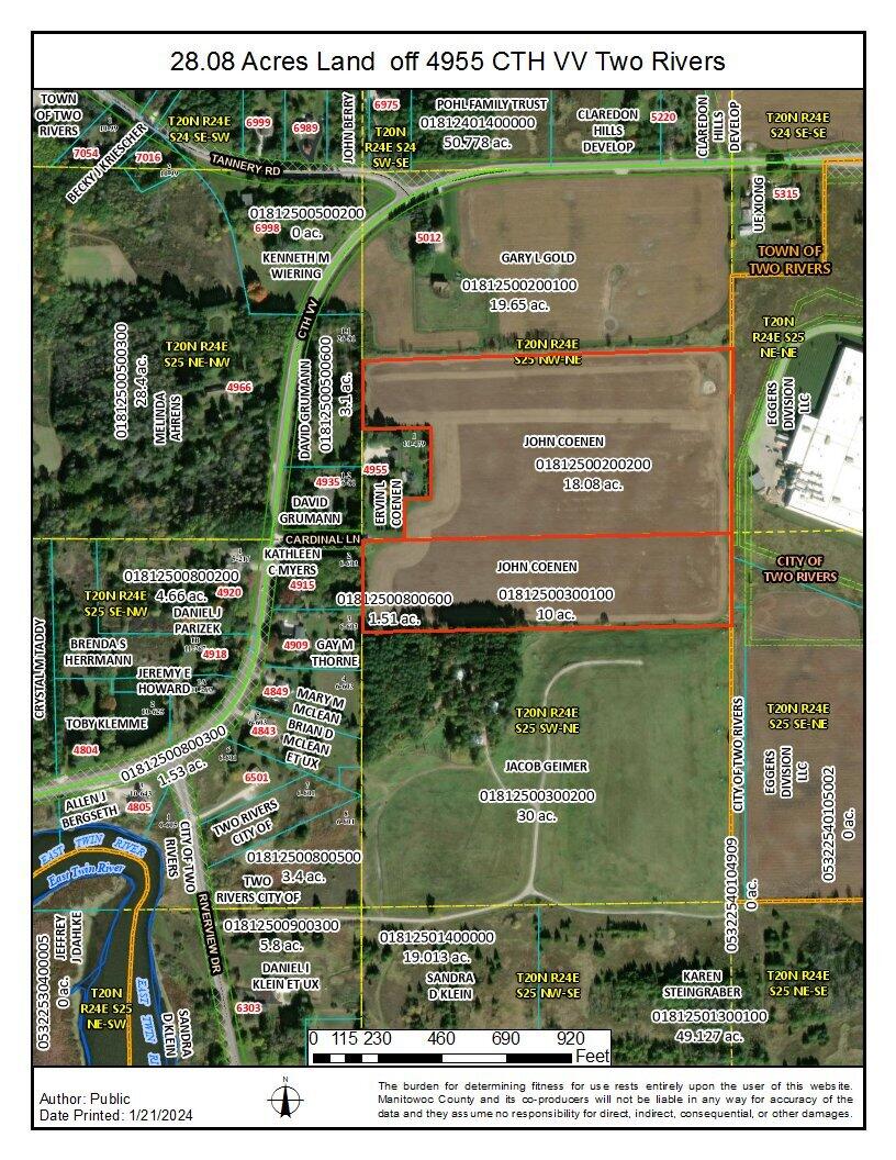 4955 County Hwy VV Two Rivers, WI 54241 - Photo 2 of 5 28.08 Acres Land off 4955 CTH VV Two Ri