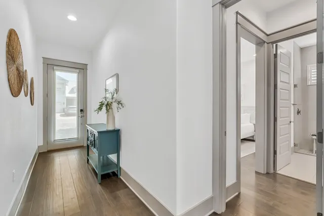 a view of livingroom with furniture and wooden floor